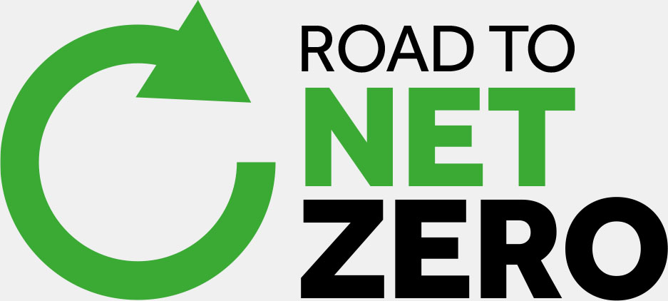 Road to net zero logo.